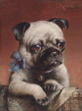 Vintage Pug Portrait – Antique Dog Painting Wall Art