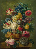 Garden Splendor – Vintage Floral Bouquet & Bird’s Nest Art